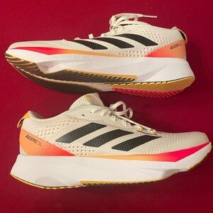 adidas Adizero SL White and Red Athletic Shoes